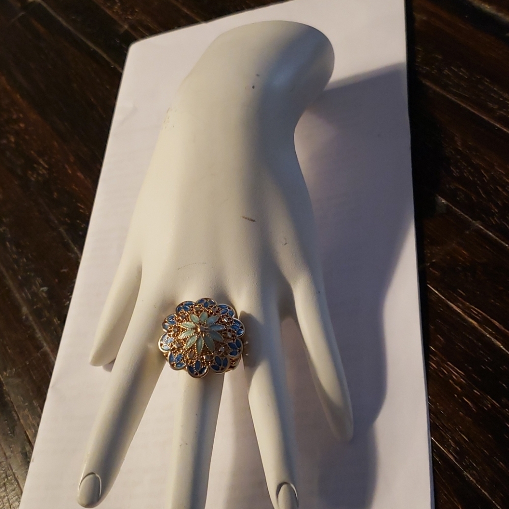 Sterling Silver GP Enamel Ring - Picture 2 of 7